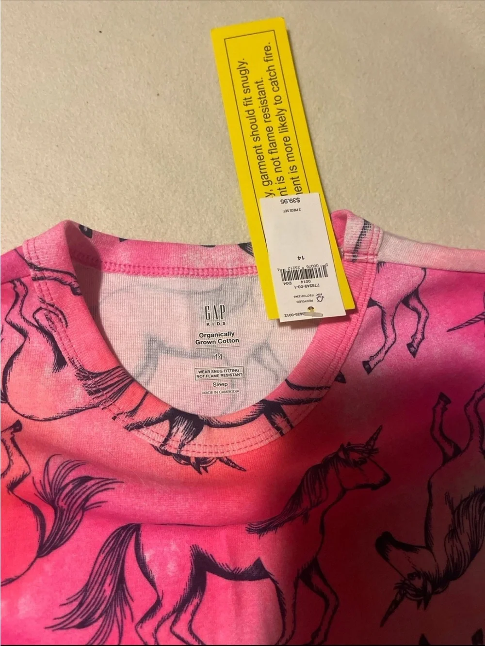 GAP Pink Unicorn Kids Long-Sleeve Rashguard Swim Set